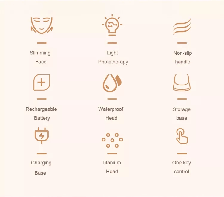 Aparelho de beleza para cuidados com a pele facial com levantamento e firmeza da pele por fótons para cuidados com a pele com led