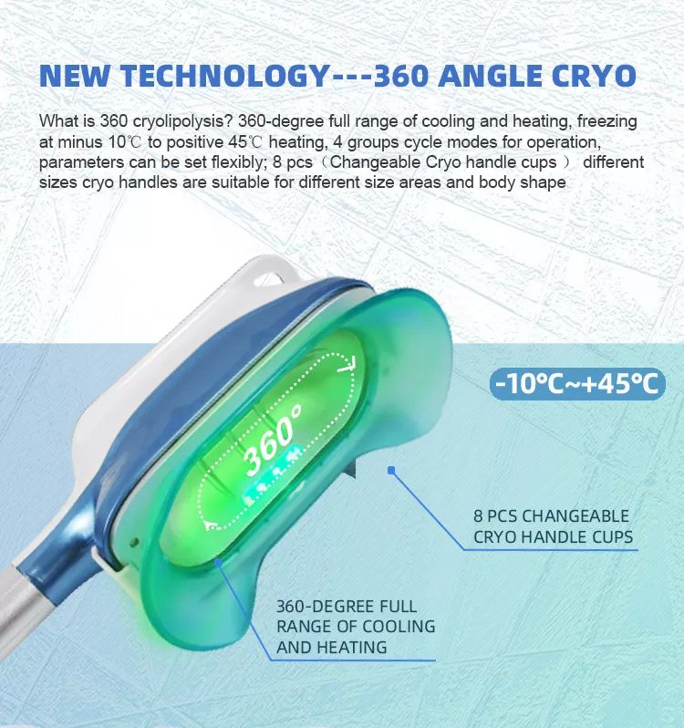 Venda da fábrica de 2022 Máquina de redução de gordura por criolipólise 360 / Máquina de congelamento de gordura Tecnologia Cool Redução de celulite