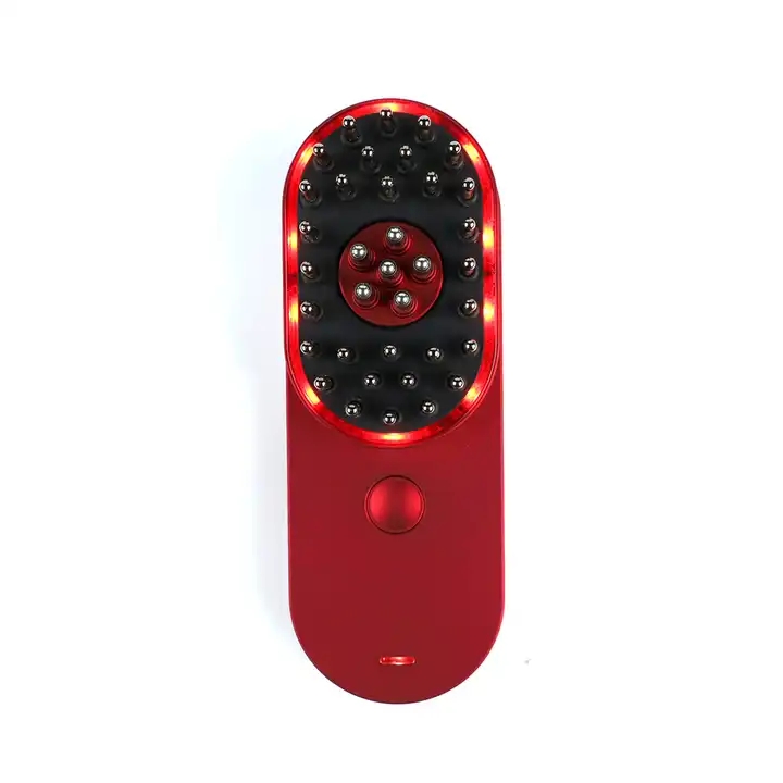 Escova Elétrica Iônica Mini Portátil Anti-Estática para Massagem no Couro Cabeludo Combate à Queda de Cabelo e Tratamento Capilar
