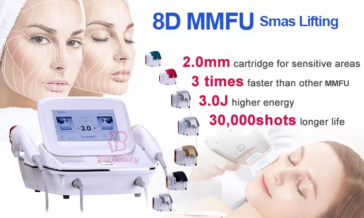 Aparelho de beleza 8D HIFU Vmax para levantamento facial, remoção de rugas e emagrecimento corporal com ultrassom de alta intensidade