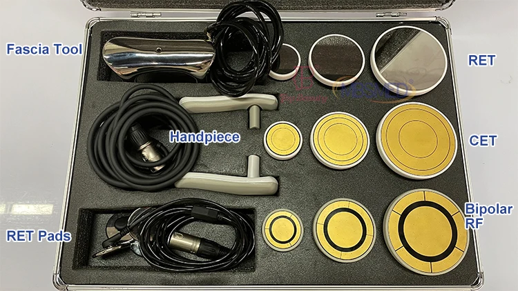 6 em 1 Terapia Fisioterapia Diatermia Cet Ret Térmica Rf Tecar Indeeplus 448Khz Tecnologia Mais Recente