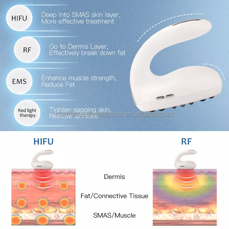Máquina de Perda de Peso Mini 4 em 1 HIFU Rf 40k Instrumento de Queima de Gordura Equipamento de Beleza para Emagrecimento Corporal Novos Produtos