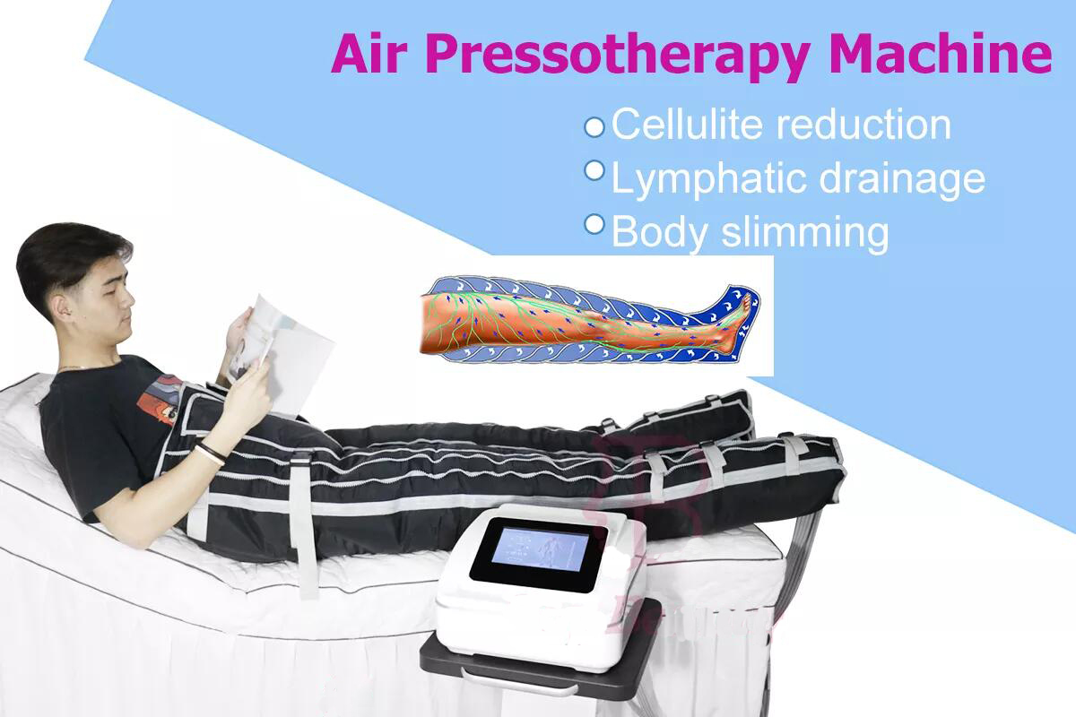 Máquina Profissional de Pressoterapia de Pressão de Ar para Drenagem Linfática e Massagem para Emagrecimento