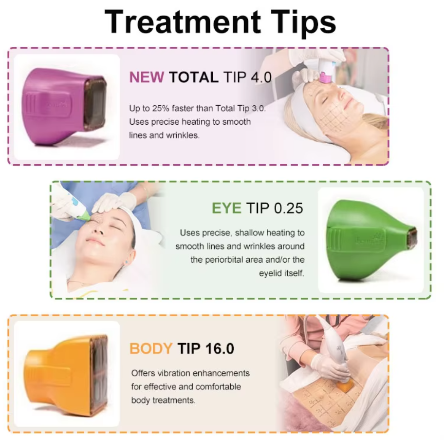 Máquina de levantamento facial 2 em 1 7D hifu RF hifu face e corpo apertam a máquina