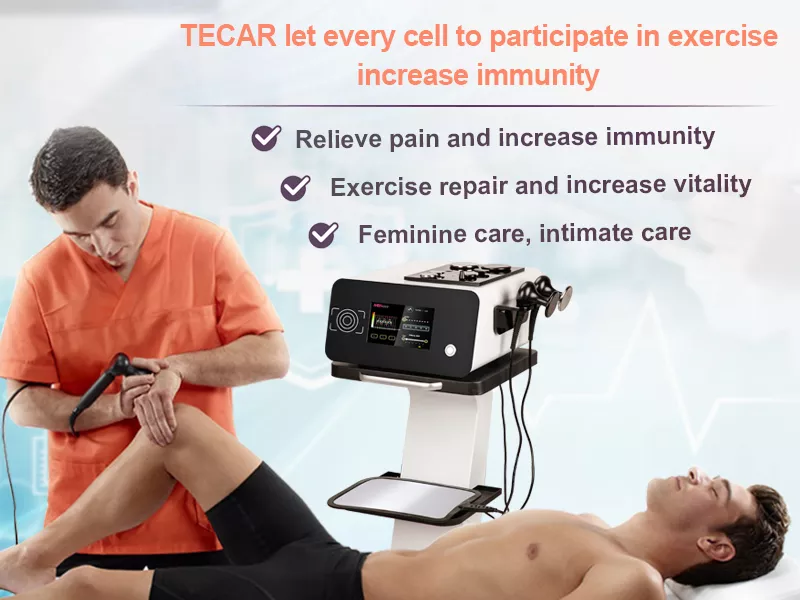 Tecar 2.1 Fisioterapia cet ret rf terapia alívio de dor fisioterapia inteligente 448khz Máquina tecar