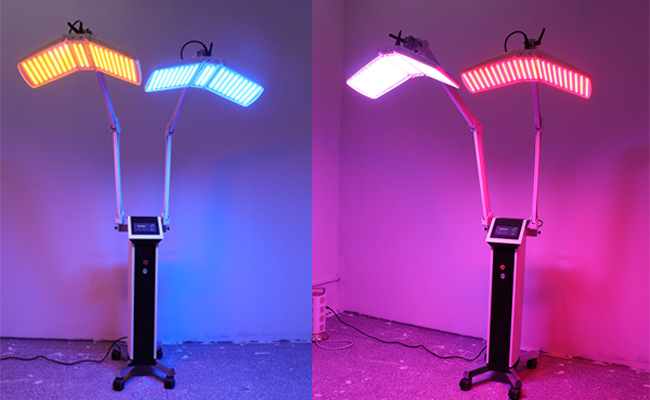 tratamento duplo plano terapia de luz facial com fótons PDT 7 Cores Terapia de Luz Facial LED Dispositivo de Beleza
