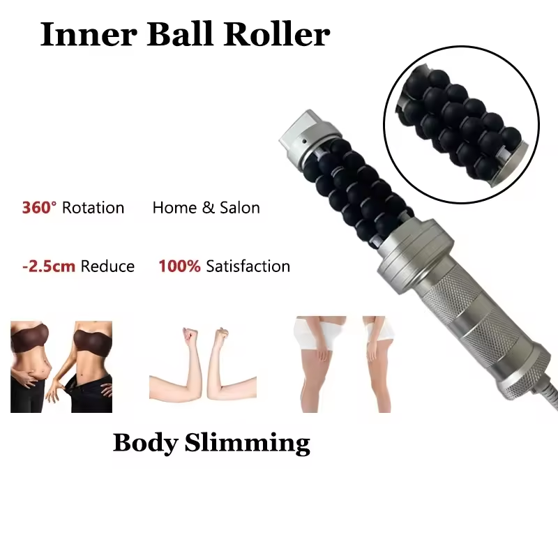Redução de celulite Contorno corporal Drenagem linfática Rotação de 360 graus Emagrecimento Massagem com rolo de esfera interna 6D