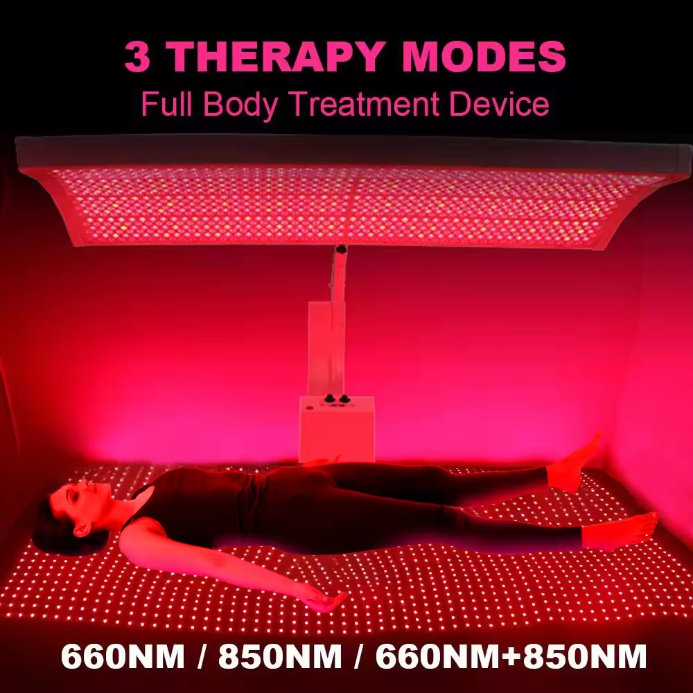 Terapia de luz vermelha infravermelha para todo o corpo 660nm 850nm painel de terapia de luz vermelha com suporte