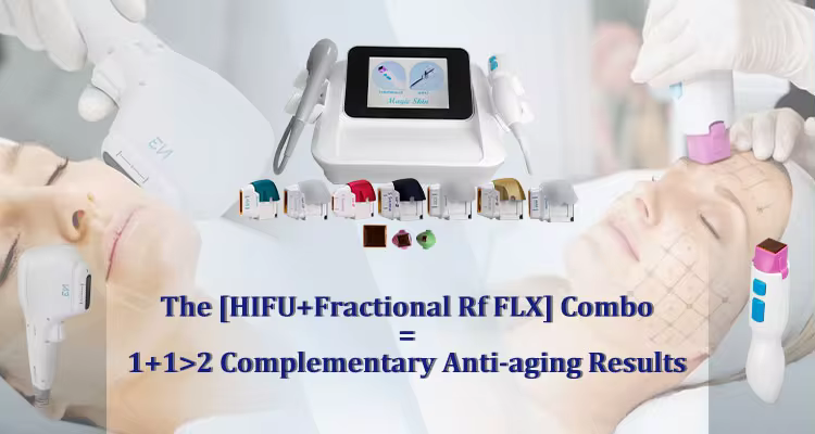 Máquina de levantamento facial 2 em 1 7D hifu RF hifu face e corpo apertam a máquina