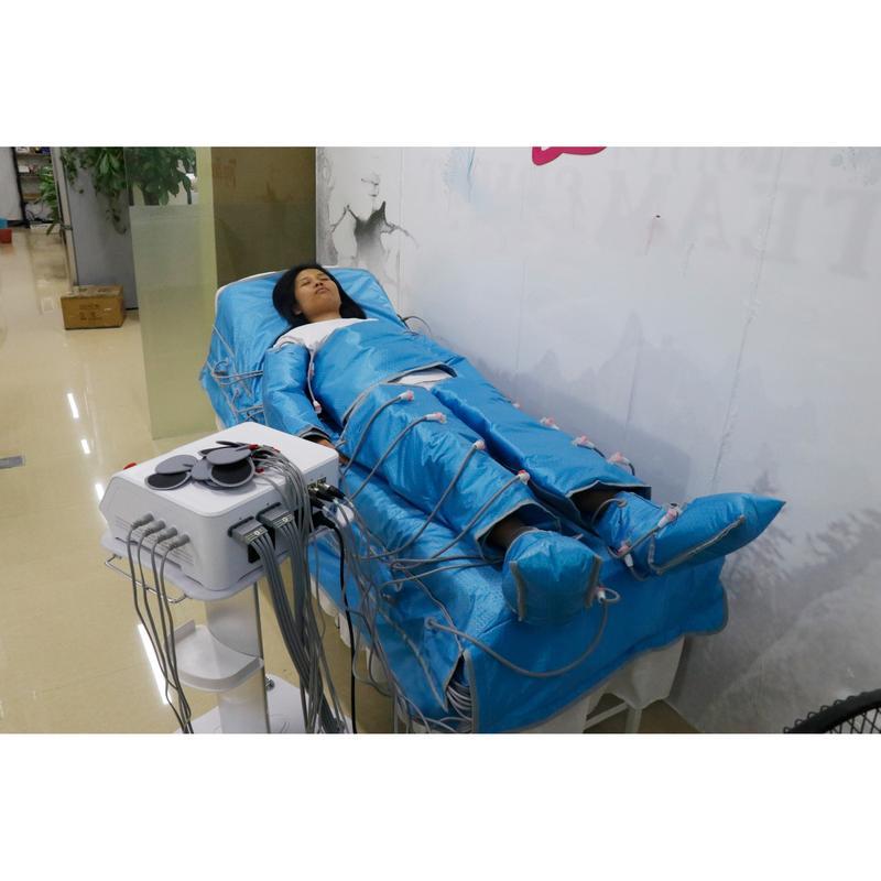 Máquina profissional de drenagem linfática por pressoterapia infravermelha 3 em 1 com manta
