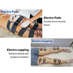 Estimulador Muscular EMS para Redução Corporal Onda Russa Eletroestimulação Terapia a Vácuo de Seios com Ventosa