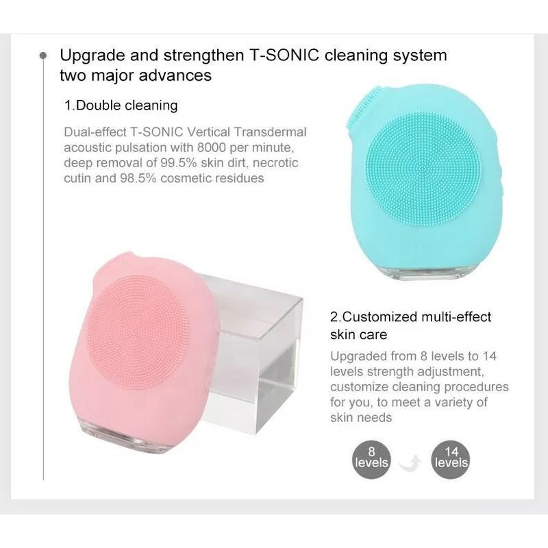 Escova facial de silicone com LED para limpeza e massagem da zona T, produtos mais recentes