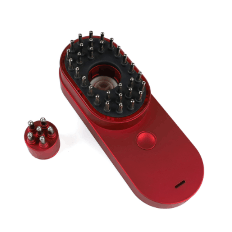 Escova Elétrica Iônica Mini Portátil Anti-Estática para Massagem no Couro Cabeludo Combate à Queda de Cabelo e Tratamento Capilar