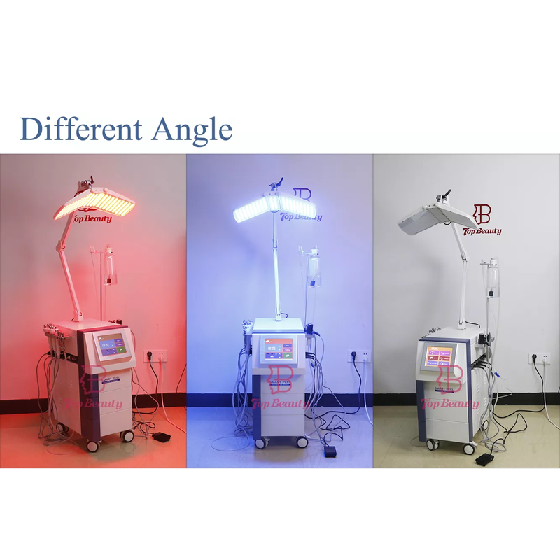 6 em 1 Terapia Facial Portátil com Luz de Fóton PDT 6 Cores LED Luz Facial PDT RF Aparelho de Hidrofacial para Rejuvenescimento da Pele