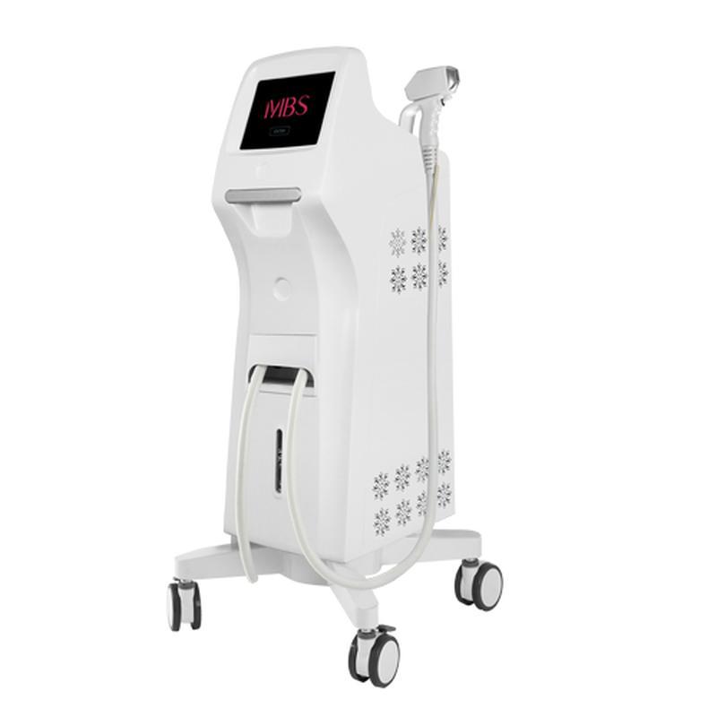 Máquina de beleza para tratamento de remoção de pelos a laser de diodo de 808Nm com 3 comprimentos de onda e alças duplas
