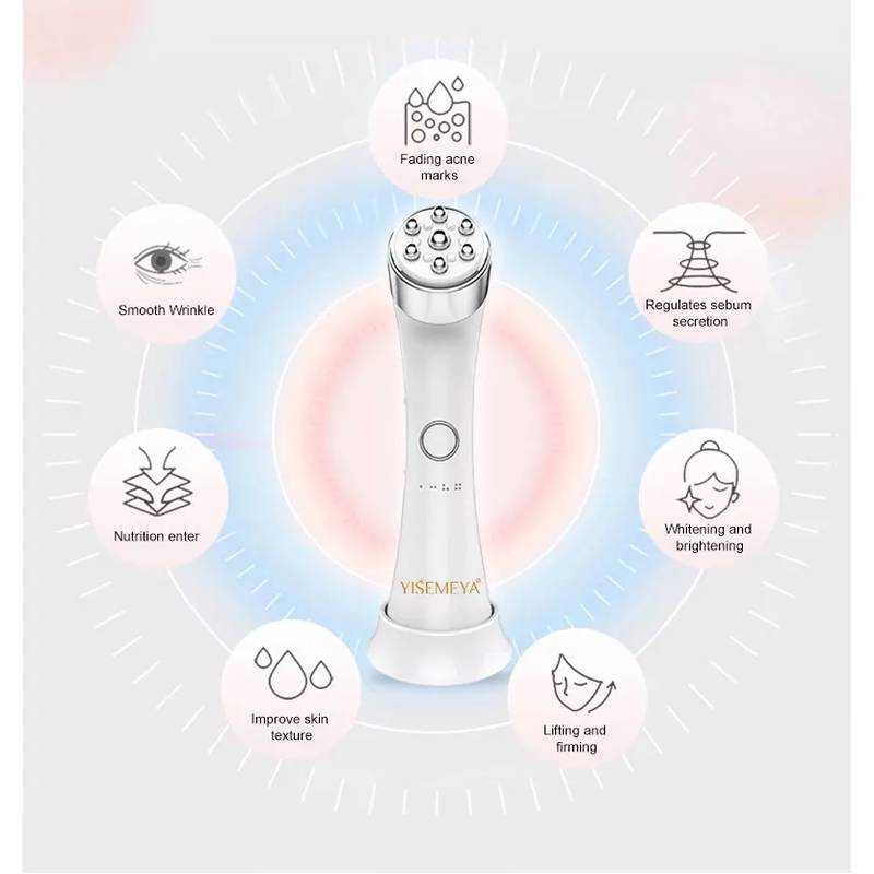 Produtos de Cuidados Pessoais de Beleza 3 em 1 dispositivo de Vibração LED RF de Cuidados com a Pele do Rosto Equipamento de Beleza Facial