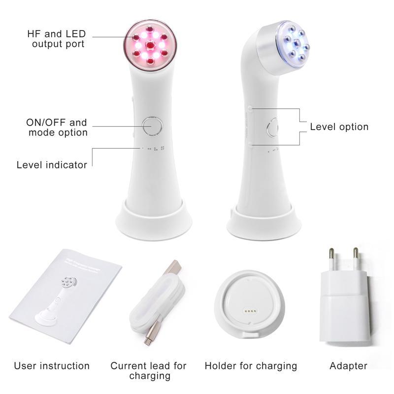 Produtos de Cuidados Pessoais de Beleza 3 em 1 dispositivo de Vibração LED RF de Cuidados com a Pele do Rosto Equipamento de Beleza Facial