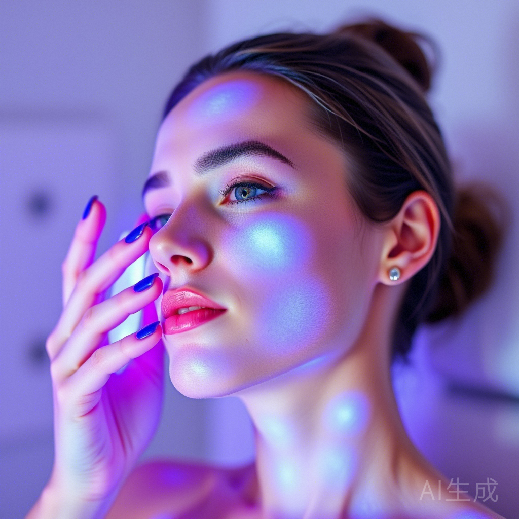 Cuidados com a pele com terapia de luz para acne e reparo da pele